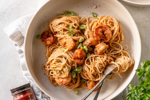 Spicy Shrimp Remoulade with Angel Hair Pasta Recipe