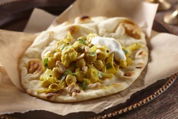Spicy Indian Cauliflower and Garbanzo Bean Tacos